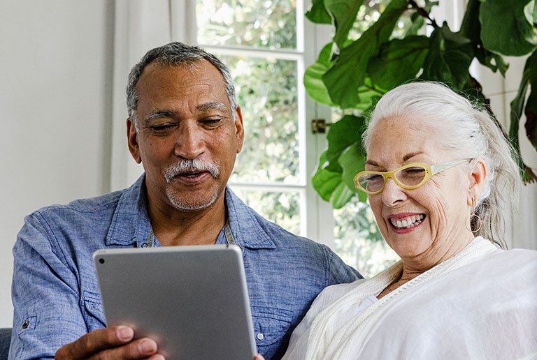 Senior Couple Making Video Call